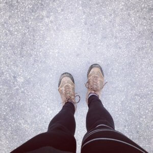 Stepping on Frozen Deep Creek Lake, MD