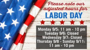 Deep Creek UNO: Labor Day Schedule