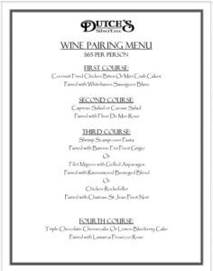 Dutch's At Silver Tree: May Wine Pairing Dinner